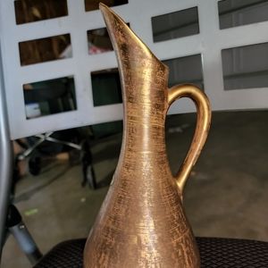 Handpainted Stangl Granada Gold 22k Brushed Pitcher